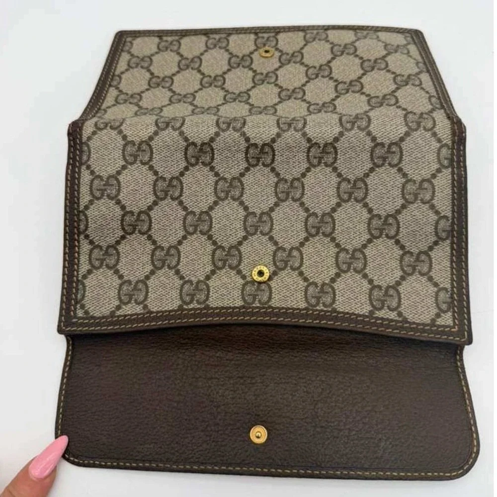 Authentic Vintage‎ Gucci GG Supreme Wallet Crossbody Accessory Collection Italy